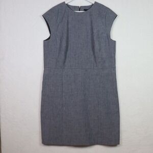 ANN TAYLOR Gray Sheath Sleeveless Knee Length Dress, Size 18